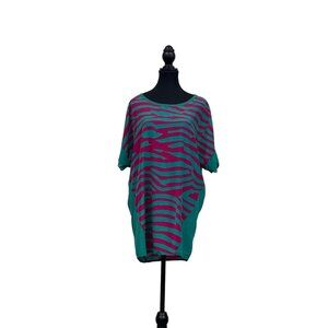 Comax 80’s Turquoise & Pink Top – Retro Color Splash